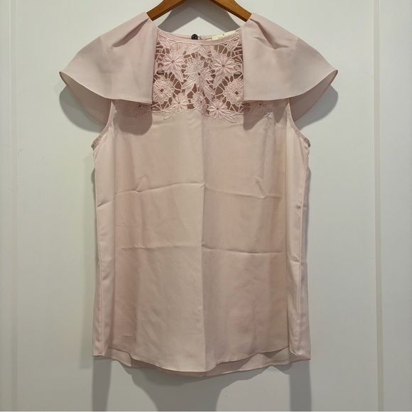 kate spade Tops - kate spade Pale Pink Lace Yoke Sleeveless Blouse S